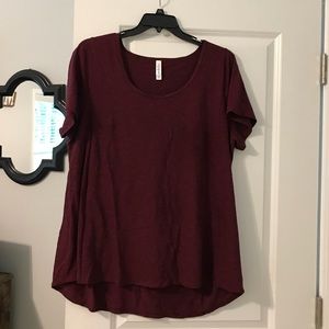 Never worn, maroon LulaRoe Classic tee, 2XL